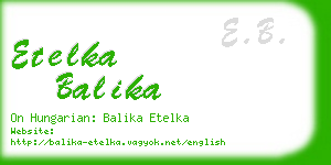 etelka balika business card